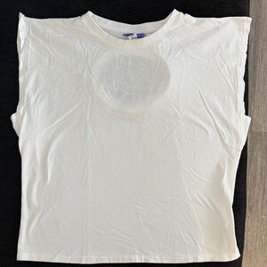 White Sleeveless Crewneck Women’s Top